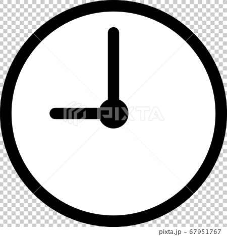 シンプルな時計のピクトグラムのイラスト素材