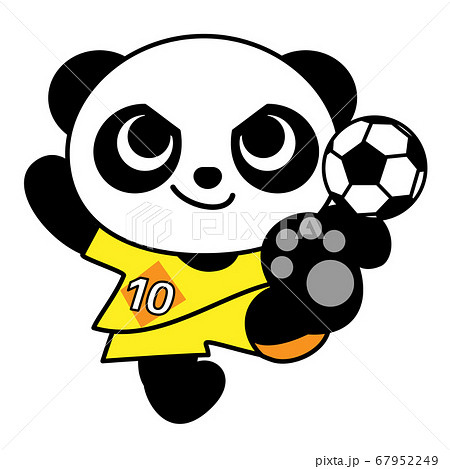 パンダ サッカー かわいい キャラクター イラスト素材のイラスト素材
