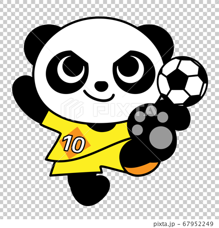 パンダ サッカー かわいい キャラクター イラスト素材のイラスト素材