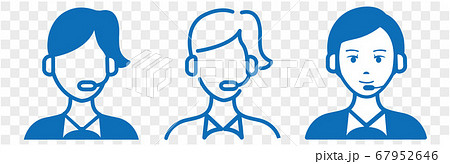 Call center agents flat icons 67952646
