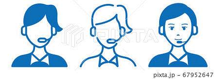 Call center agents flat icons 67952647