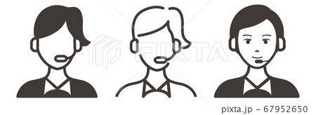 Call center agents flat icons 67952650