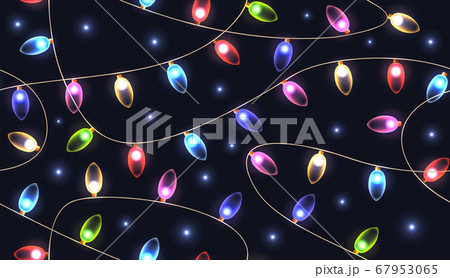 Seamless texture with festive colored lights garlands. Vector background Seamless texture with festive colored lights garlands. Vector background 67953065