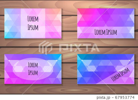 Set templates flyers, brochures, cards, invitations with polygonal background Set templates flyers, brochures, cards, invitations with polygonal background 67953774