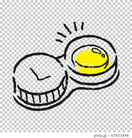 保管ケースに入れたコンタクトレンズのイラスト。 67953846