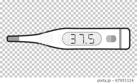 溫度計的插圖37.5°C低熱黑白單調 溫度計的插圖37.5°C低熱黑白單調 67955124