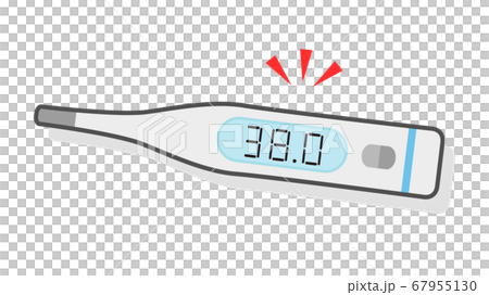体温計のカラーイラスト 38.0℃ 高熱 体温計のカラーイラスト 38.0℃ 高熱 67955130