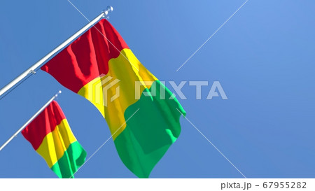 3D rendering of the national flag of Guinea waving in the wind 67955282