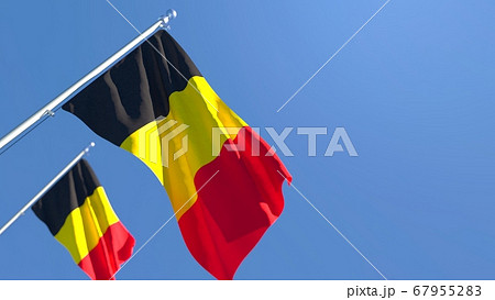 3D rendering of the national flag of Belgium waving in the wind 67955283