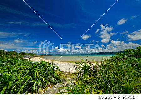 真夏の鳩間島の風景 夏休み 旅行 イメージ 素材 真夏の鳩間島の風景 夏休み 旅行 イメージ 素材 67957517