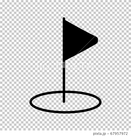 ゴルフコースの旗のアイコンイラスト のイラスト素材