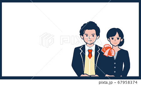 ホテルマンの2人のサムネイル用画像のイラスト素材