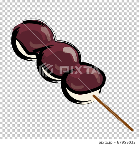 アナログタッチ筆描き手描き 串団子お団子のイラスト こし餡のお団子 アナログタッチ筆描き手描き 串団子お団子のイラスト こし餡のお団子 67959032