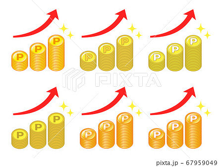 ポイントコイン ポイントアップのイラスト素材