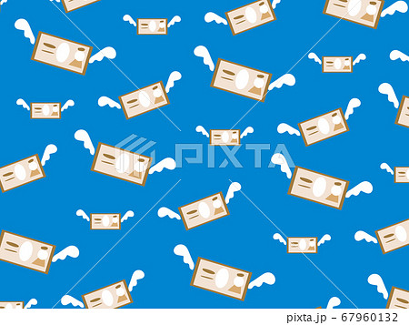 飛んでいくお金のパターンイラスト 飛んでいくお金のパターンイラスト 67960132