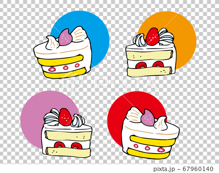 ケーキのアイコン 4パターンのイラスト素材