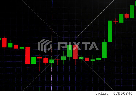 Candle stick graph chart with indicator showing Candle stick graph chart with indicator showing 67960840