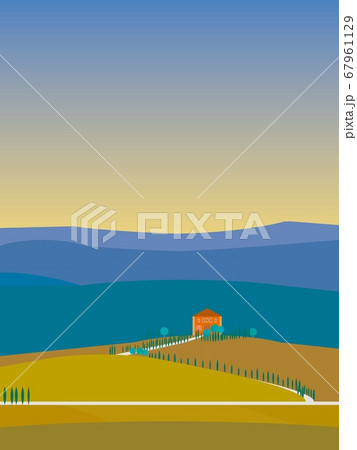 ヴァル・ドルチャ val d'orcia トスカーナ toscana 秋 夕暮れ ヴァル・ドルチャ val d'orcia トスカーナ toscana 秋 夕暮れ 67961129