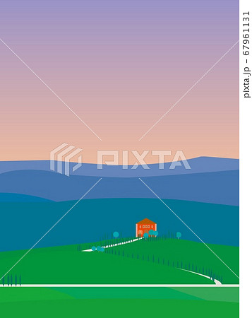 ヴァル・ドルチャ　val　d'orcia　トスカーナ　toscana　夏　夕暮れ 67961131