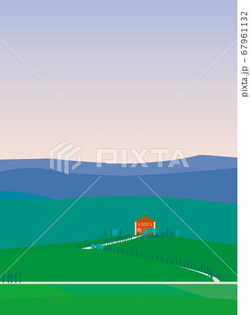 ヴァル・ドルチャ　val　d'orcia　トスカーナ　toscana　夏　夕暮れ 67961132