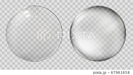 Realistic glass sphere. Transparent ball, realistic bubble 67961658
