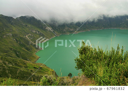 Lake Filled Quilotoa Caldera, Laguna del Quilotoa, Ecuador 67961832