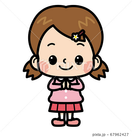 女の子_手を合わせる 女の子_手を合わせる 67962427