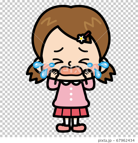 女の子 泣くのイラスト素材