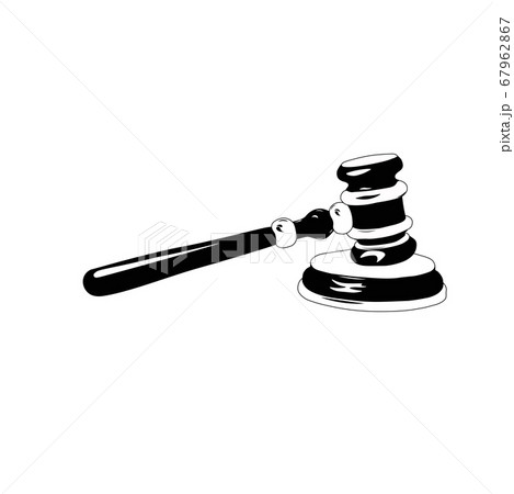 Vector stock illustration of a judge's hammer in Doodle style. An auction tool.Logo for legal practice. Isolated on a white background. Vector stock illustration of a judge's hammer in Doodle style. An auction tool.Logo for legal practice. Isolated on a white background. 67962867