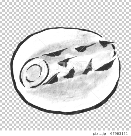 おでんのちくわ 墨の手描きイラスト のイラスト素材 おでんのちくわ 墨の手描きイラスト のイラスト素材