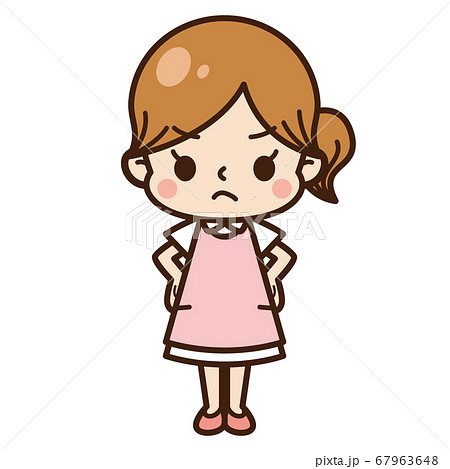 女性イラスト 怒りのイラスト素材