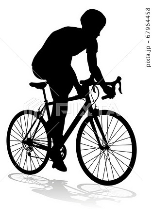 Bike And Bicyclist Silhouetteのイラスト素材