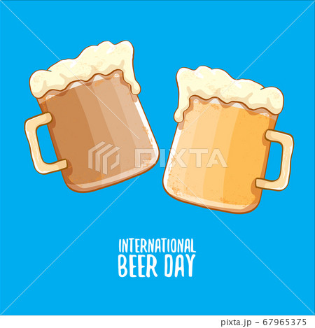 international beer day squre banner or poster with beer glass isolated on abstract blue background. Happy beer day vintage hand drawn greeting card or flyer international beer day squre banner or poster with beer glass isolated on abstract blue background. Happy beer day vintage hand drawn greeting card or flyer 67965375