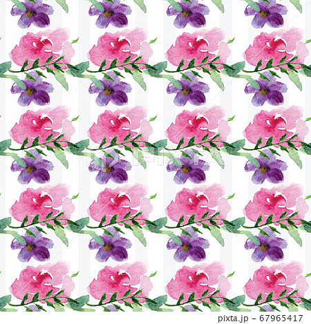 Hand-painted Watercolor pattern of a branch with flowers pink Magnolia flower spring card Hand-painted Watercolor pattern of a branch with flowers pink Magnolia flower spring card 67965417