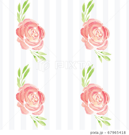 Hand-painted watercolor floral rose Pattern 67965418