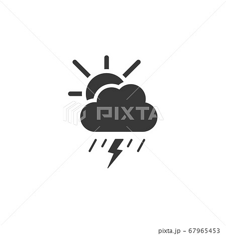 Storm and heavy rain, cloud and sun. Icon. Weather Storm and heavy rain, cloud and sun. Icon. Weather 67965453
