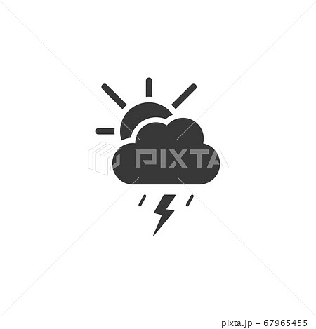Soft storm, cloud and sun. Icon. Weather glyph Soft storm, cloud and sun. Icon. Weather glyph 67965455