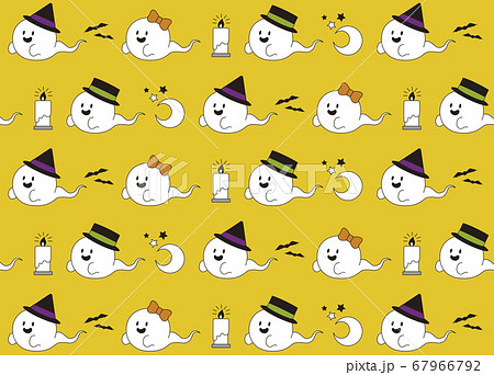 ハロウィンおばけの背景イラストのイラスト素材
