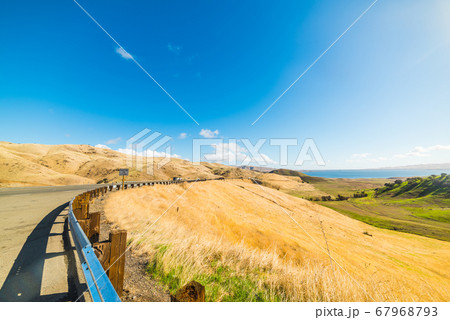green and yellow hill in California green and yellow hill in California 67968793
