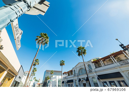Santa Monica boulevard sign in Beverly Hills Santa Monica boulevard sign in Beverly Hills 67969106