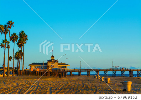 Newport Beach pier at sunset 67969152
