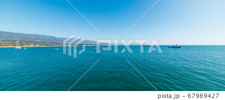 Blue sea in Santa Barbara coastline 67969427