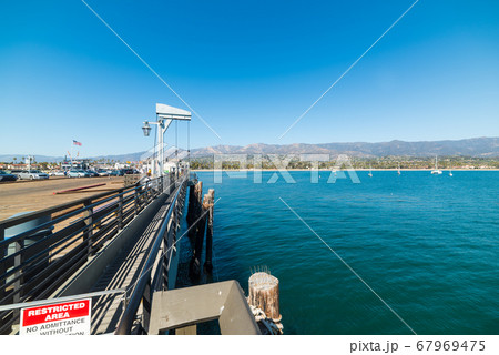 Santa Barbara coastline seen from the pier 67969475