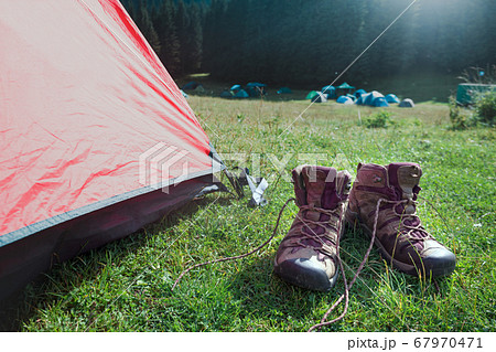 tent and boots 67970471