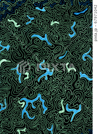 Abstract background. Dark colours with neon elements. Psychedelic pattern design. Hand-drawn Doodle illustration Abstract background. Dark colours with neon elements. Psychedelic pattern design. Hand-drawn Doodle illustration 67971042