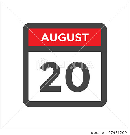August 20 calendar icon with day of month August 20 calendar icon with day of month 67971209