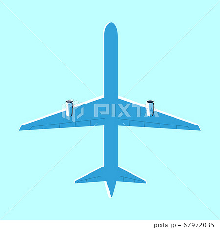Jet airplane bottom view. Passenger aircraft. Vector illustration isolated icon 67972035