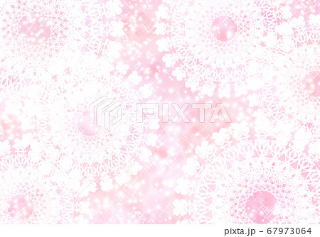 クロシェ レース ピンク ホワイトのイラスト素材