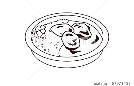 Fried Curry Bento For Takeaway In Japan Stock Illustration