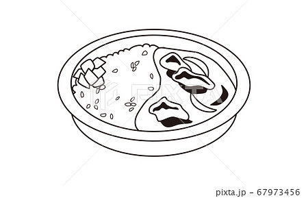 日本の持ち帰りのポークカレー弁当のイラスト素材 67973456 Pixta